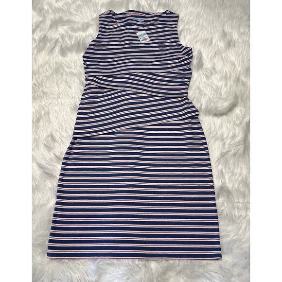 NWT J. McLaughlin Nicola Dress Sleeveless Striped Women's Medium Blue Red White - Picture 1 of 7